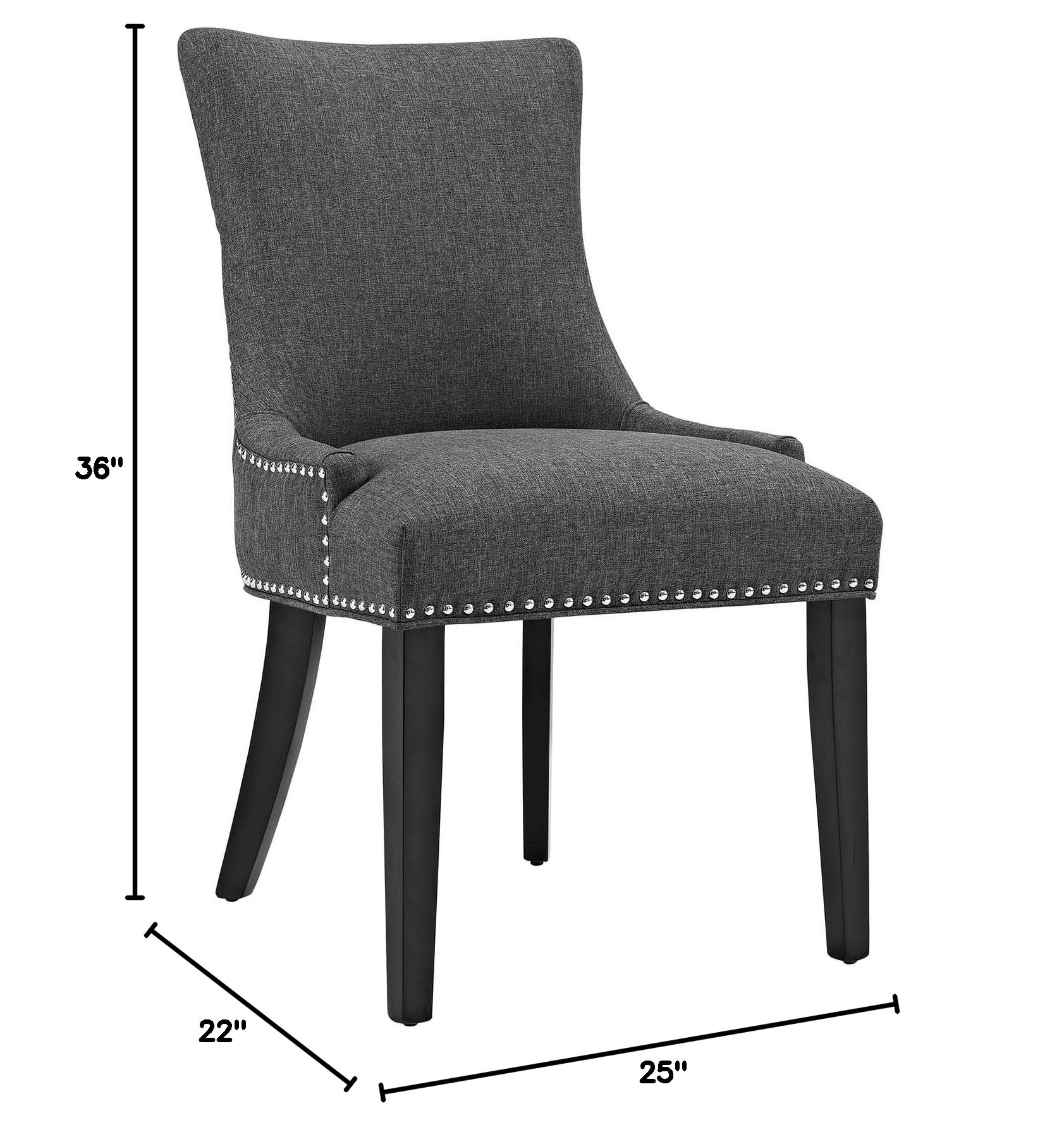 home office desk chairs | CasaFoyer Marquis Dining Side Chair Set of 2 | Elegant Hourglass Back | Nailhead Trim | Non-Marking Foot Caps | Tapered Wood Legs | Padded Seat | Gray | casafoyer.myshopify.com
