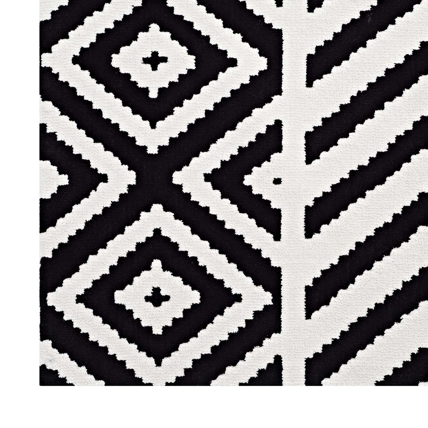 Carpet & Rugs | CasaFoyer Ailani Geometric Chevron and Diamond Area Rug | Modern Design | Soft Polyester Microfiber | Jute Fabric Bottom | Stain-Resistant | Easy to Maintain | 8x10 Black and White | casafoyer.myshopify.com