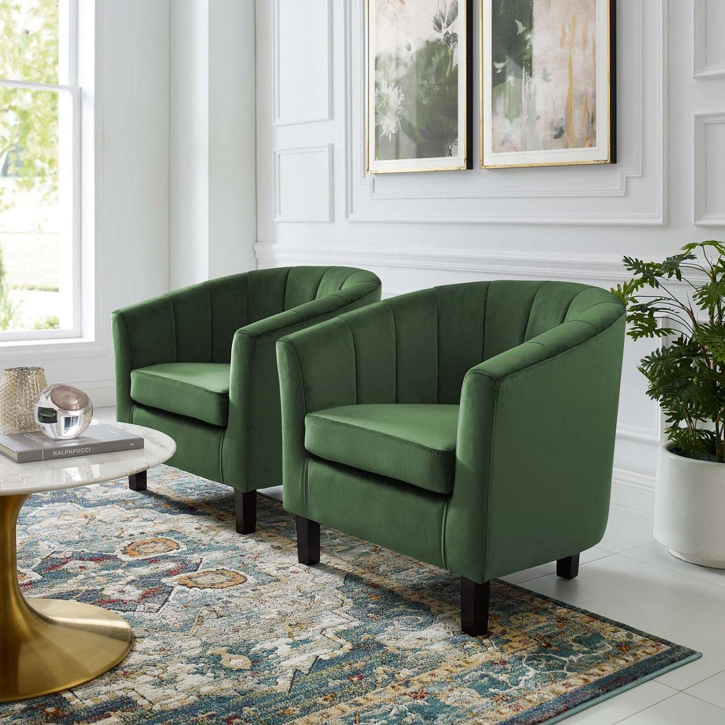 home office desk chairs | CasaFoyer Prospect Performance Velvet Armchair Set of 2 | Stain-Resistant | Channel Tufted | Retro Modern Design | Comfortable | 331 lbs Weight Capacity | casafoyer.myshopify.com