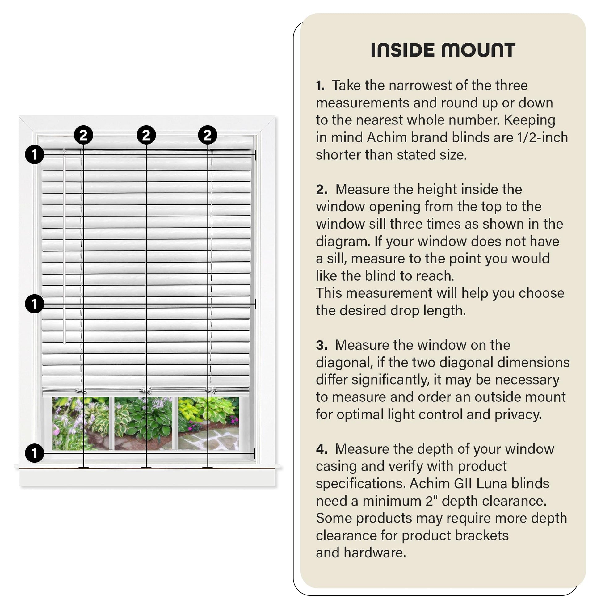 window treatment horizontal blinds | CasaFoyer Cordless GII Luna 2 Vinyl Plantation Blind | White | Resistant to Chipping, Denting, and Fading | Tilt Wand and Cordless Lift | Easy to Operate | 2 Slat Size | Includes Valance and Mounting Brackets | casafoyer.myshopify.com