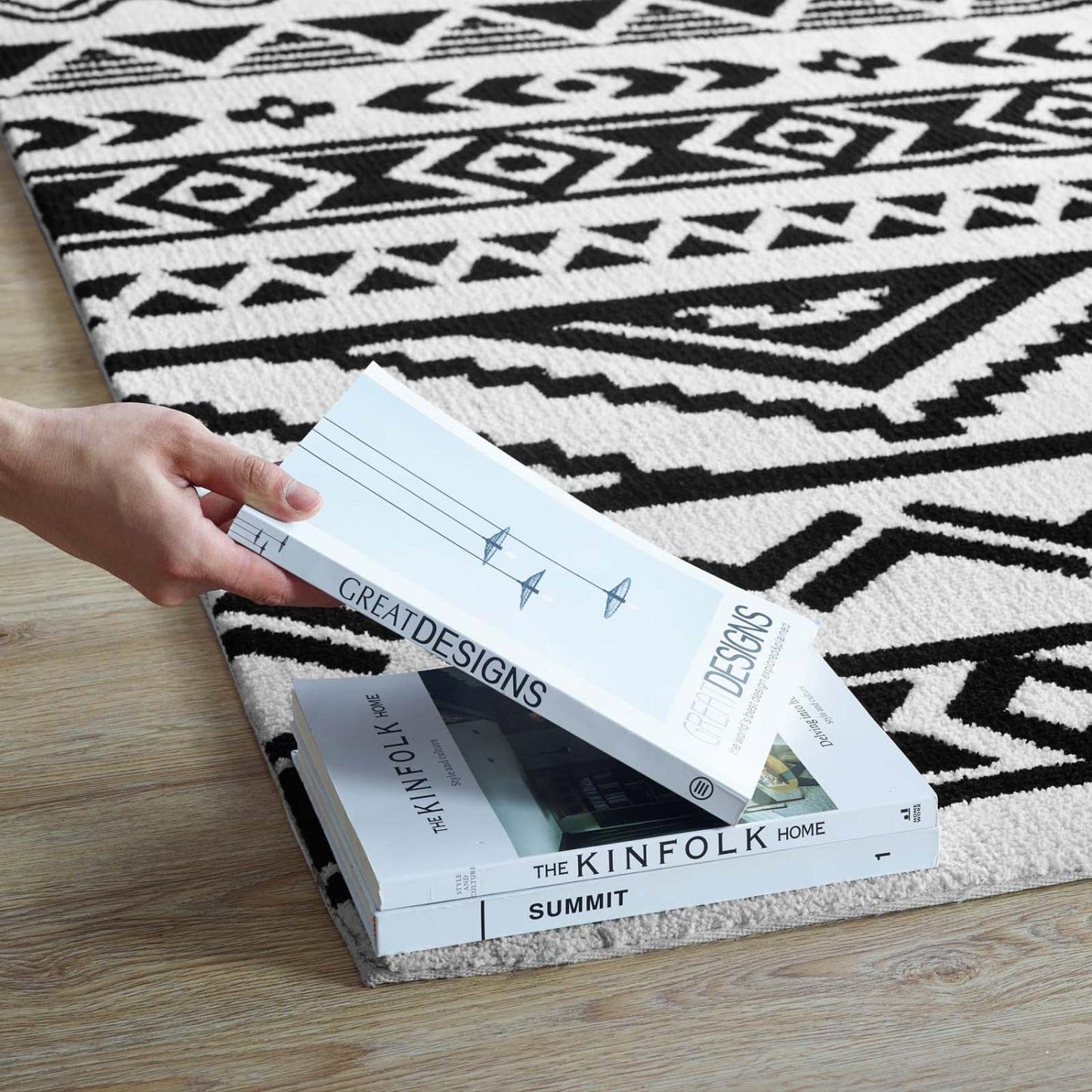 Carpet & Rugs | CasaFoyer Haku Geometric Moroccan Tribal Area Rug | Modern Design | Soft Polyester Microfiber | Durable Jute Bottom | Stain-Resistant | Non-Shedding | 8x10 Size | casafoyer.myshopify.com