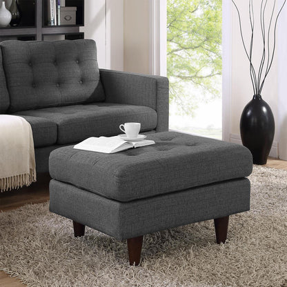 Ottoman | Empress Ottoman | Mid-Century Style | Luxurious Fabric Upholstery | Plush Foam Padding | Stained Hardwood Legs | Tranquil & Sophisticated | casafoyer.myshopify.com
