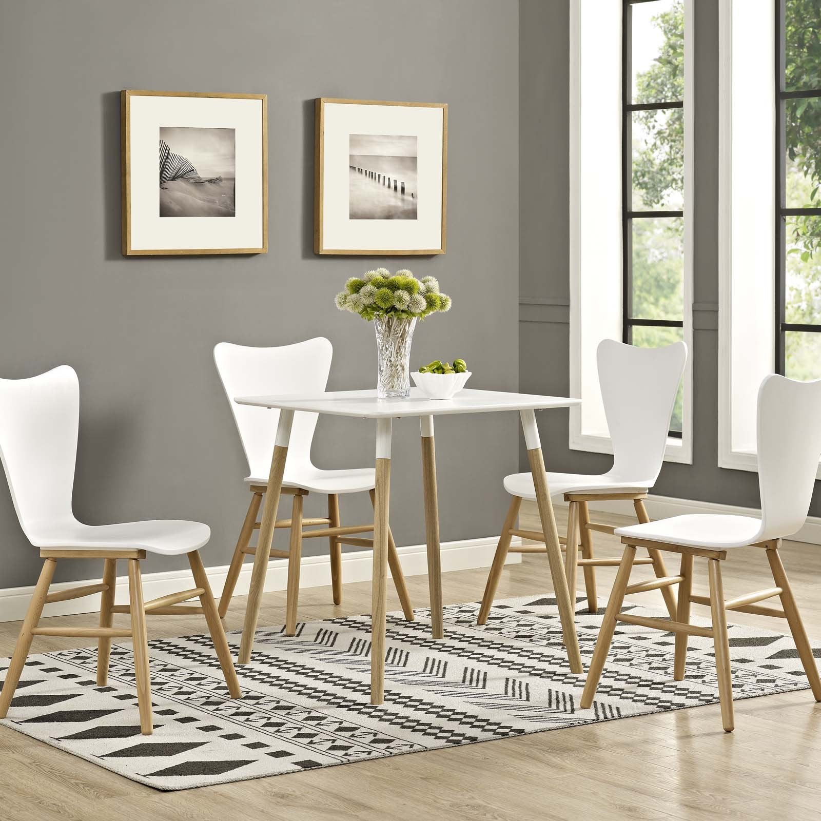 patio dining tables | CasaFoyer Continuum 28 Square Dining Table | Beechwood Legs | White Lacquer Top | Compact & Contemporary Design | casafoyer.myshopify.com