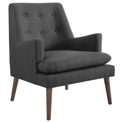 home office desk chairs | CasaFoyer Leisure Lounge Chair | Mid-Century Modern | High-Density Foam Seat | Button Tufted Back | Walnut-Stained Wood Legs | Stylish & Comfortable | Supports up to 331 lbs | casafoyer.myshopify.com