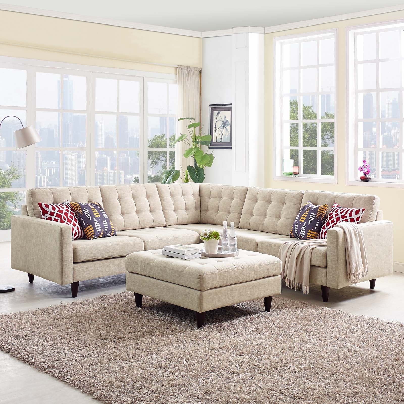kitchen and dining room sets | CasaFoyer Empress Exquisite Design | 3-Piece Upholstered Fabric Sectional Sofa Set | Beige | casafoyer.myshopify.com