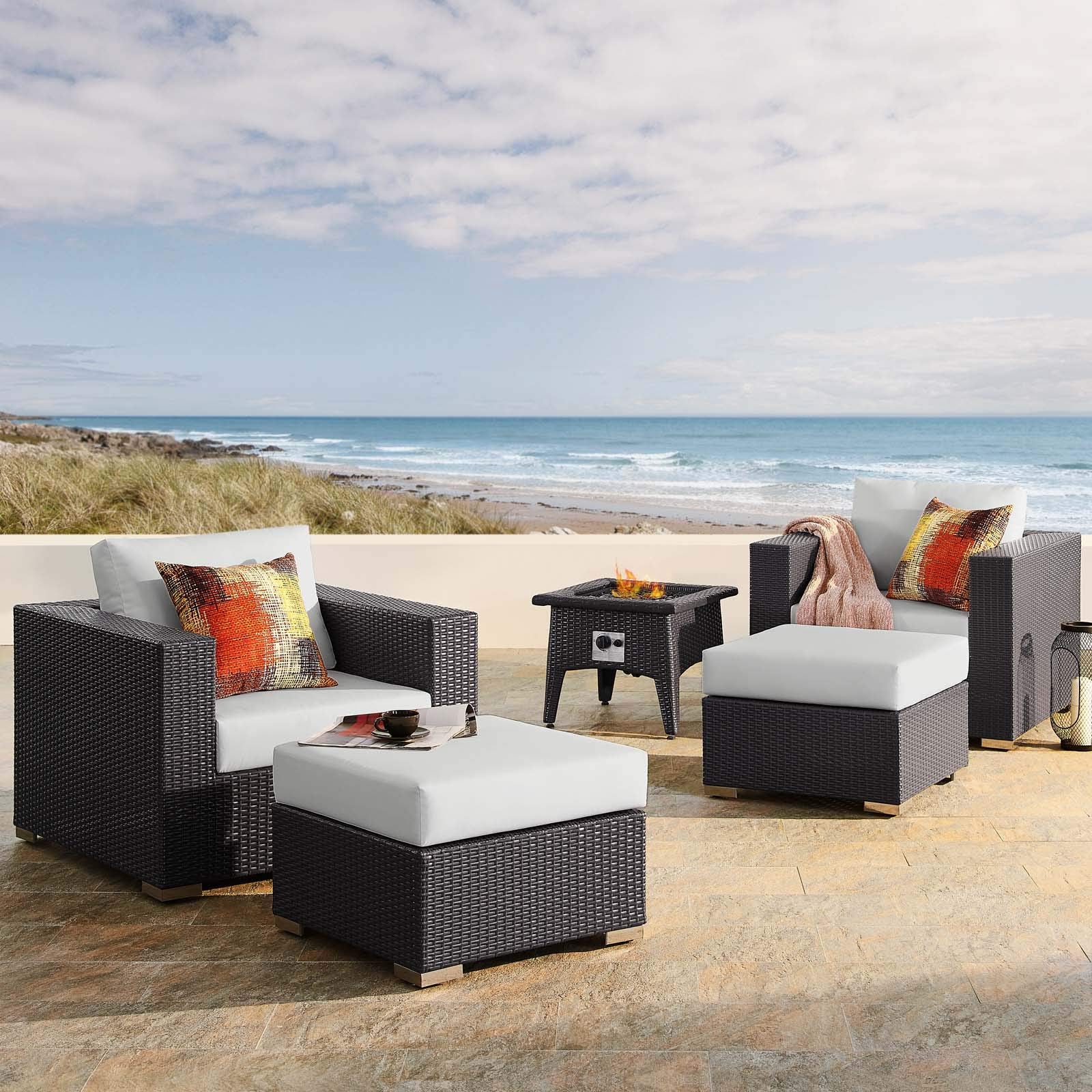 fire pits | Ergode Convene Outdoor Patio Furniture Set | Fire Table | Stylish & Durable Aluminum Frames | Water & UV-Resistant Cushions | Smoke-Free Flame | Perfect for Entertaining & Relaxation | casafoyer.myshopify.com