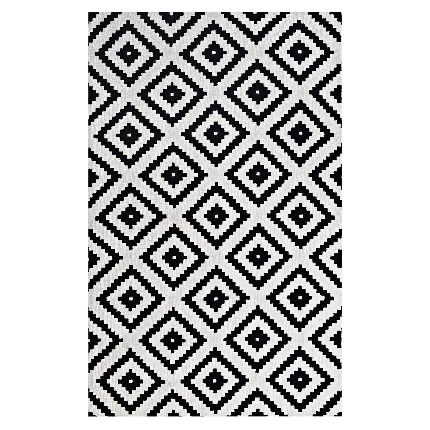 Carpet & Rugs | CasaFoyer Alika Abstract Diamond Trellis Area Rug | Modern Design | Luxurious Feel | Durable & Stain Resistant | 5x8 | Black & White | casafoyer.myshopify.com