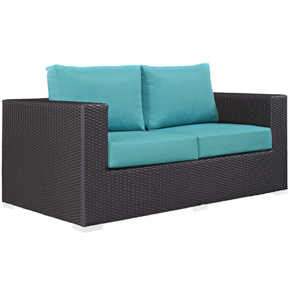 sofas | CasaFoyer Convene Outdoor Sectional Set | Durable Rattan & Aluminum Frame | Weather-Resistant Cushions | Loveseat, Armchairs, Ottomans | casafoyer.myshopify.com