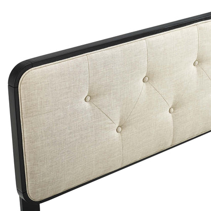 Bed | CasaFoyer Collins Tufted Wood Queen Headboard | Retro Style | Organic Aesthetics | Wood Grain Frame | Interchangeable with Billie and Margo Bed Frames | Dense Foam Padding | Fabric Upholstery | Customizable | Assembly Required | casafoyer.myshopify.com