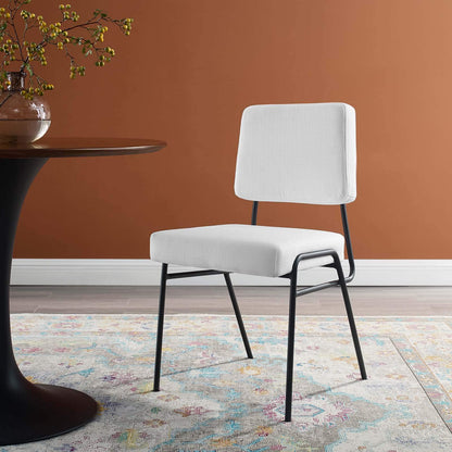 home office desk chairs | CasaFoyer Craft Fabric Upholstered Dining Side Chair | Mid-Century Modern Style | Retro Glamour | Soft & Durable Polyester Upholstery | Breathable Design | Matte Black Stainless Steel Frame | Fully Assembled | casafoyer.myshopify.com