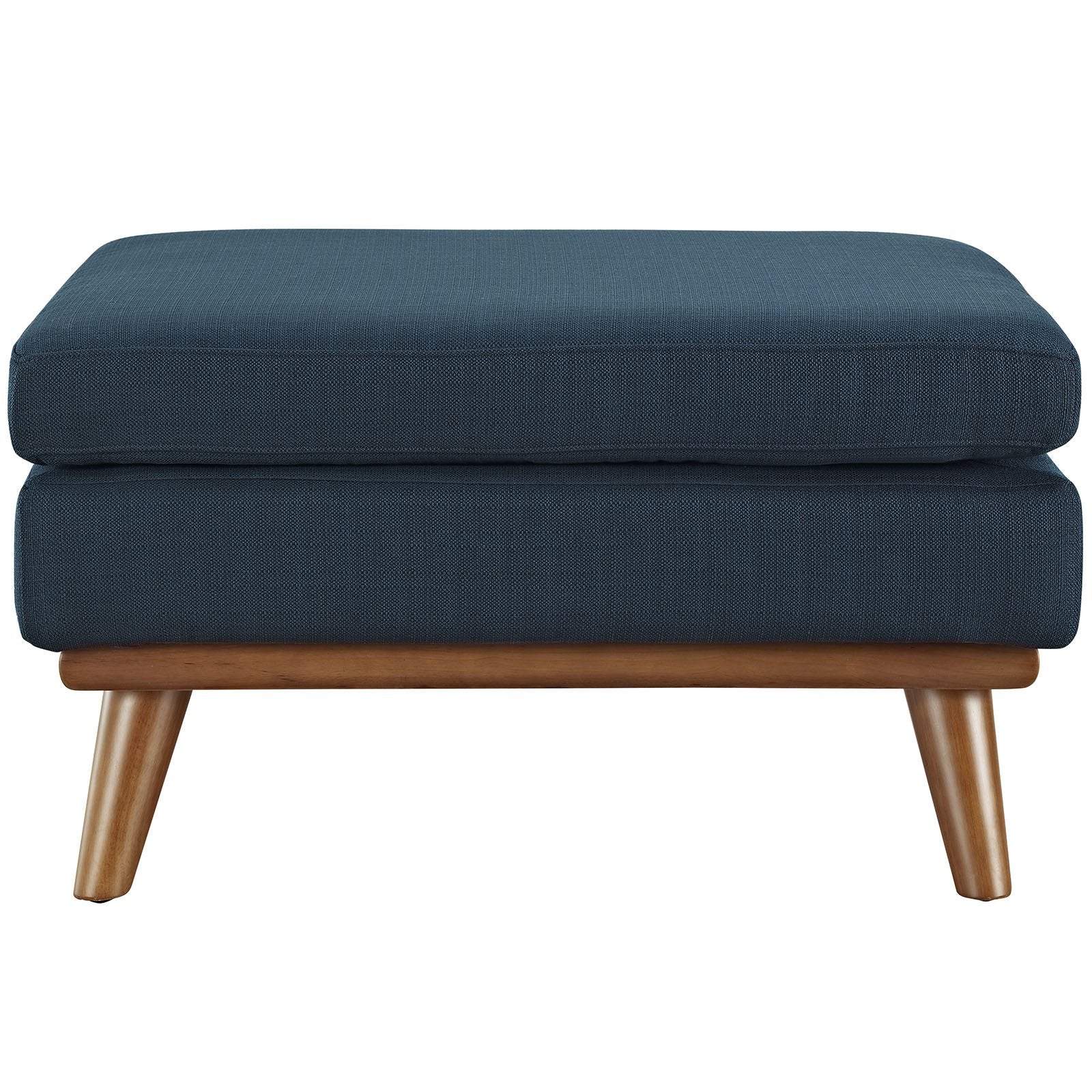 Ottoman | Engage Ottoman | Curved Lines | Luxurious Cushioning | Ultimate Relaxation | Robust Rubberwood Frame | Upholstered Fabric | Azure | casafoyer.myshopify.com
