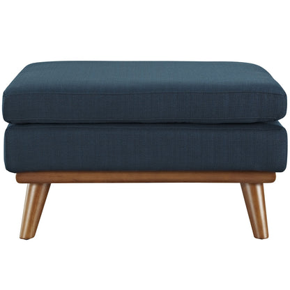 Ottoman | Engage Ottoman | Curved Lines | Luxurious Cushioning | Ultimate Relaxation | Robust Rubberwood Frame | Upholstered Fabric | Azure | casafoyer.myshopify.com