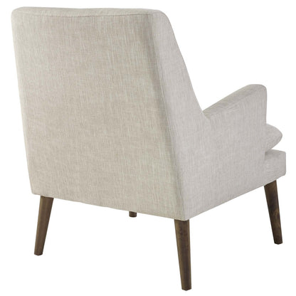 home office desk chairs | CasaFoyer Leisure Lounge Chair | Mid-Century Modern | Plush Comfort | Stylish Design | Walnut Legs | Beige Upholstery | Supports up to 331 lbs | casafoyer.myshopify.com