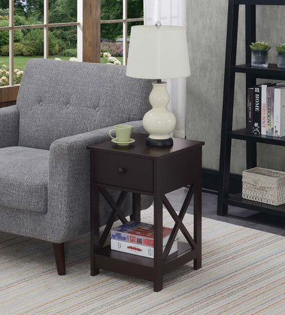 TABLE | Ergode Oxford 1 Drawer End Table with Shelf | Versatile & Functional | Contemporary Design | Durable MDF Construction | Easy to Maintain | Expand your Collection | casafoyer.myshopify.com