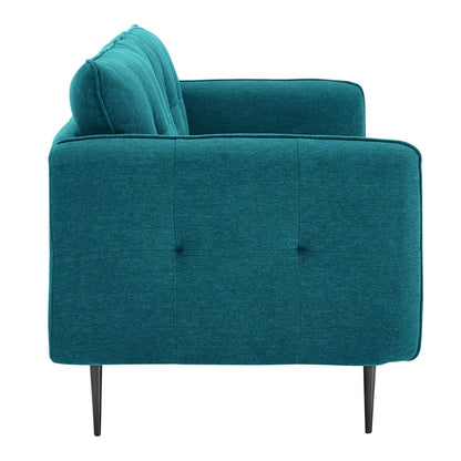 sofas | CasaFoyer Cameron Tufted Fabric Sofa | Contemporary Charm | Mid-Century Design | Soft Polyester | Comfortable Seating | Solid Wood Frame | Easy Assembly | Teal | casafoyer.myshopify.com