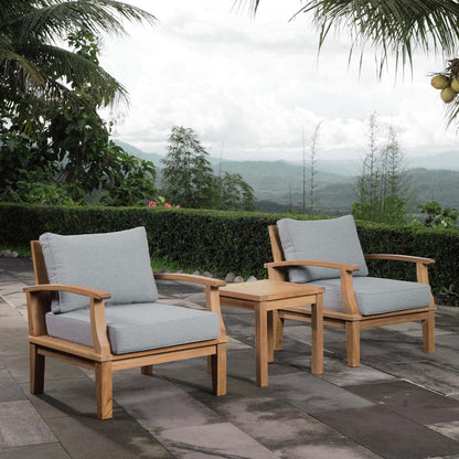 kitchen and dining room sets | CasaFoyer Marina Teak Wood Outdoor Patio Furniture Sofa Sectional Set | Luxury | Durable | All-Weather Cushions | Modern Design | Includes Side Table & Armchairs | casafoyer.myshopify.com