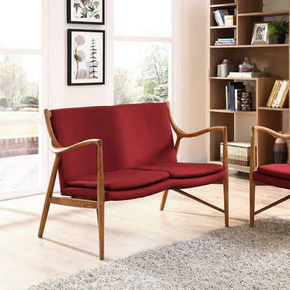 sofas | CasaFoyer Modernist Makeshift Collection | Durable & Comfortable Loveseat | Padded Leather Seat | Ash Wood Frame | Natural Brown | casafoyer.myshopify.com