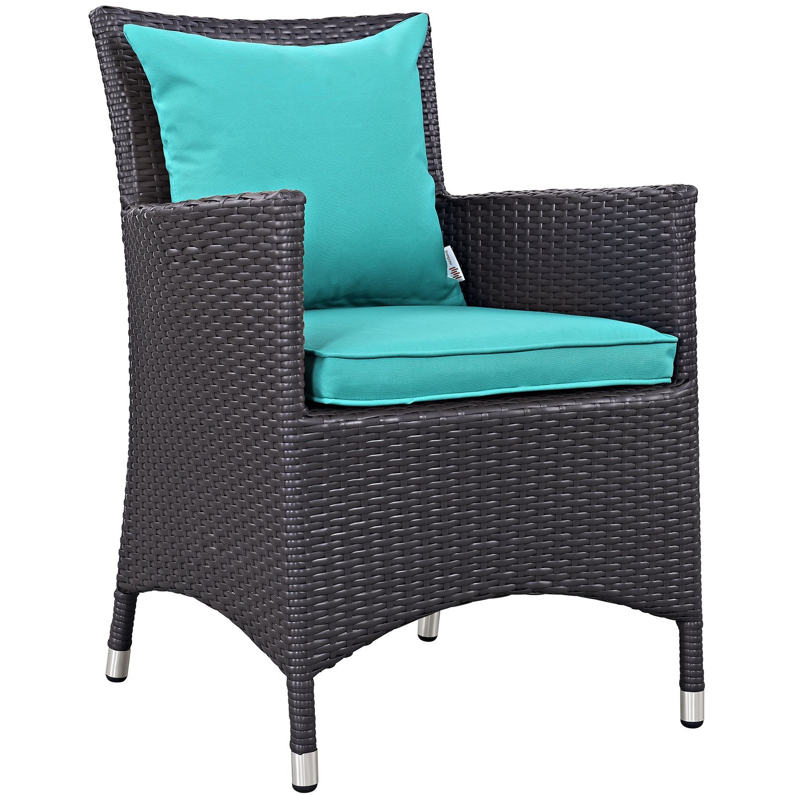 kitchen and dining room sets | CasaFoyer Convene Outdoor Sectional Series | Weather-Resistant Patio Dining Set with Umbrella | 8 Piece Espresso Turquoise | casafoyer.myshopify.com