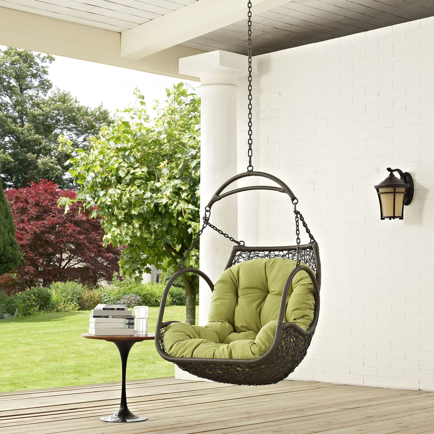 porch swings | Ergode Arbor Swing Chair | Durable Synthetic Rattan Seat | Weather-Resistant Cushion | Adjustable Steel Chain | Perfect for Outdoor & Indoor Spaces | casafoyer.myshopify.com