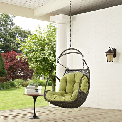 porch swings | Ergode Arbor Swing Chair | Durable Synthetic Rattan Seat | Weather-Resistant Cushion | Adjustable Steel Chain | Perfect for Outdoor & Indoor Spaces | casafoyer.myshopify.com