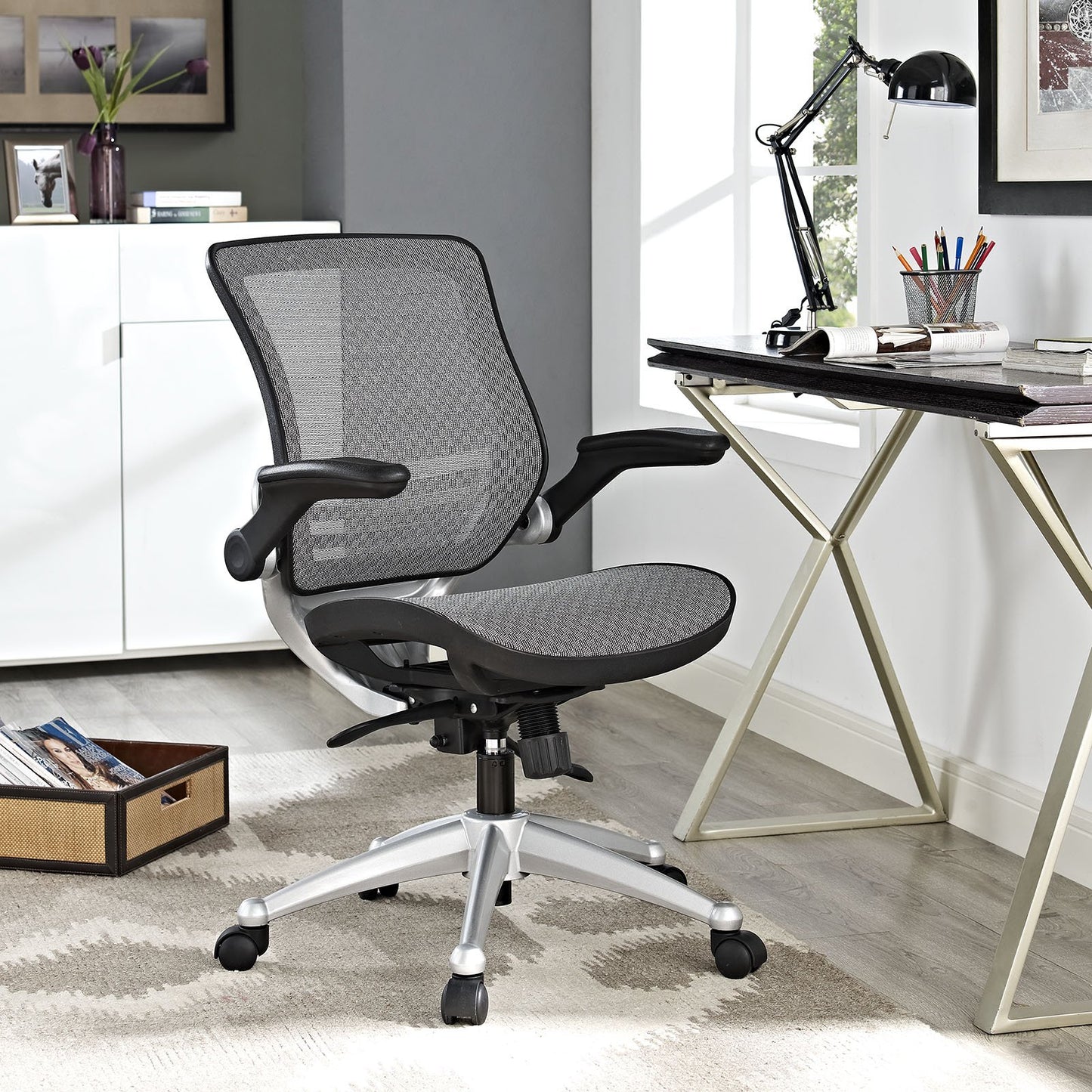 Chair | Edge All Mesh Office Chair | Revolutionary Comfort & Support | Ergonomic Design | Breathable Back | Flip-Up Armrests | Tilt Mechanism | Height Adjustable | Gray | casafoyer.myshopify.com