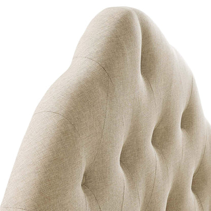 headboards | CasaFoyer  Sovereign Button Tufted Linen Fabric Upholstered King Headboard | Luxurious Comfort | Elegant Design | Regal Ambiance | Beige | casafoyer.myshopify.com