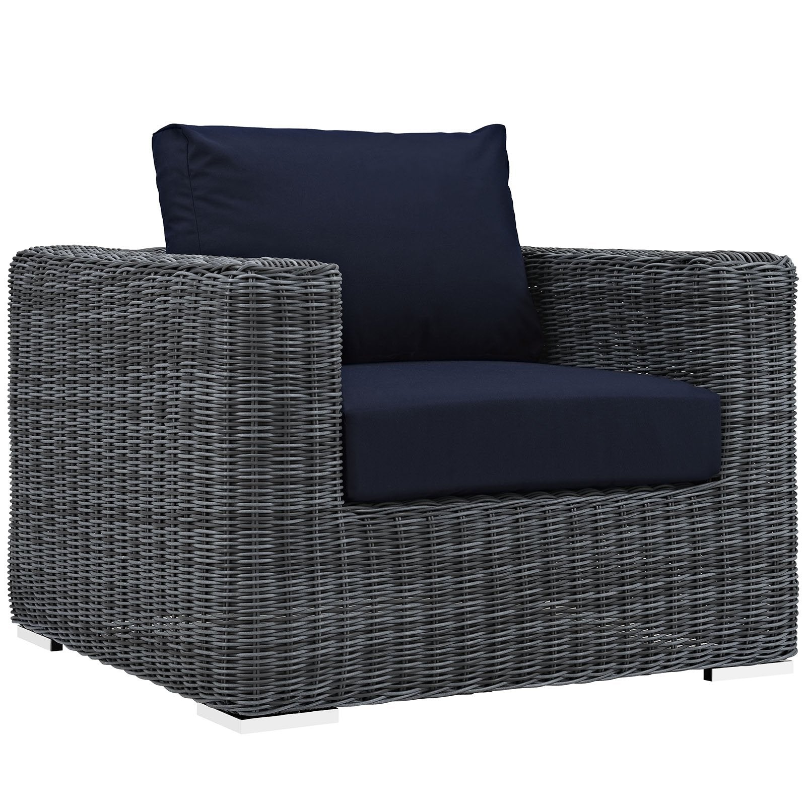 executive chairs | CasaFoyer Summon Outdoor Patio Arm Chair | Ultimate Outdoor Luxury & Comfort | Two-Tone Rattan | Sunbrella Cushions | UV Protection | Sturdy Aluminum Frame | Perfect for Patio, Backyard, Poolside | casafoyer.myshopify.com