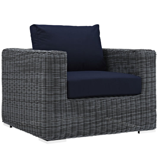 executive chairs | CasaFoyer Summon Outdoor Patio Arm Chair | Ultimate Outdoor Luxury & Comfort | Two-Tone Rattan | Sunbrella Cushions | UV Protection | Sturdy Aluminum Frame | Perfect for Patio, Backyard, Poolside | casafoyer.myshopify.com
