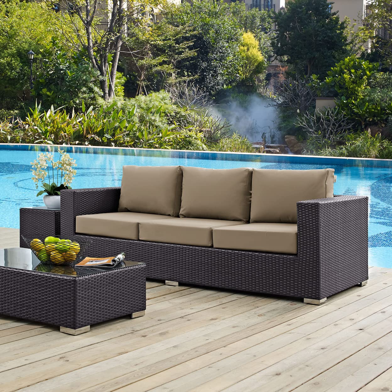 Patio Furniture Sets | Convene Outdoor Sectional Sofa Set | Weather-Resistant Rattan Weave | Aluminum Frame | Ideal for Patio, Backyard, Poolside Gathering | casafoyer.myshopify.com