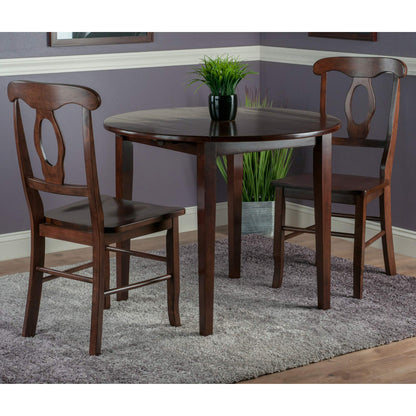 home office desk chairs | CasaFoyer Clayton Round Drop Leaf Table Set | French Country Farmhouse Style | Solid Wood | Walnut Finish | 35.98 Diameter | Ready to Assemble | casafoyer.myshopify.com