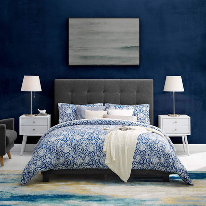 Bed | CasaFoyer Melanie Full Platform Bed | Chic Elegance | Button Tufted | Upholstered Fabric | Wood Frame | No Box Spring Needed | Suitable for Various Mattresses | Teen's Bedroom | Guest Room | Dorm | casafoyer.myshopify.com