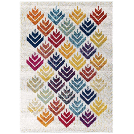 Carpet & Rugs | CasaFoyer Entourage Florin Abstract Floral Area Rug | Durable Machine-Woven Frise Polypropylene | Rubber Bottom for Secure Grip | Versatile Vintage Modern Design | Stain Resistant | Easy to Maintain | 5x8 Size | casafoyer.myshopify.com
