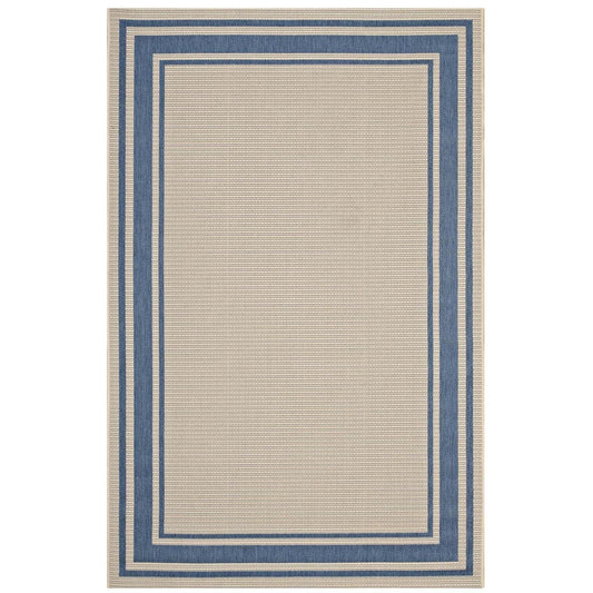 Carpet & Rugs | CasaFoyer  Rim Solid Border Borderline Indoor/Outdoor Area Rug | Durable, Soft, Family-Friendly | Fade & Stain Resistant | 5x8 Blue/Beige | casafoyer.myshopify.com