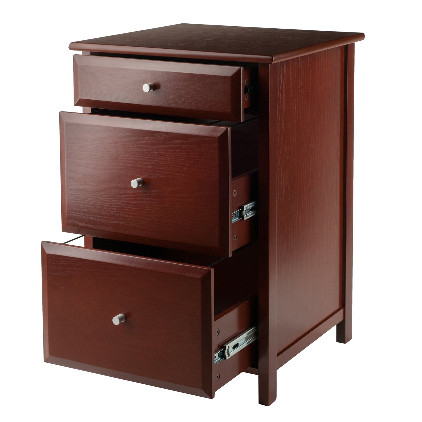 CABINET | Delta File Cabinet | Stylish Walnut Finish | Legal & Letter Size | 3 Drawers | Easy-Glide | Silver Knobs | Composite Wood | Assembly Required | casafoyer.myshopify.com