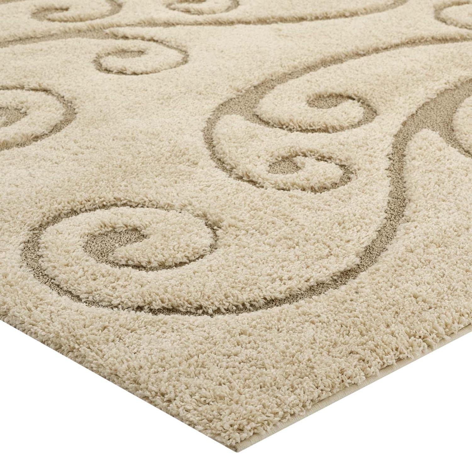 Carpet & Rugs | CasaFoyer Sprout Scrolling Vine Area Rug | Durable Polypropylene | Modern Design | 8x10 | Cream & Beige | Stain Resistant | Easy to Maintain | Perfect for Any Room | casafoyer.myshopify.com