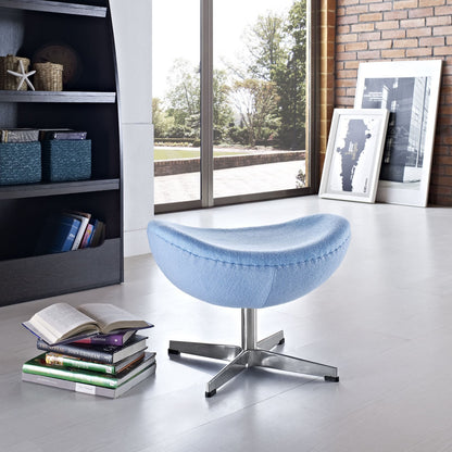 ottomans | CasaFoyer Glove Ottoman in Wool | Exquisite Balance & Elegance | Baby Blue | Sprawling Wing Tips | Amorphous Shape | Luxurious Upholstered Wool | Comfortable Foam Frame | Elevate Your Living Space | Set includes: One | casafoyer.myshopify.com