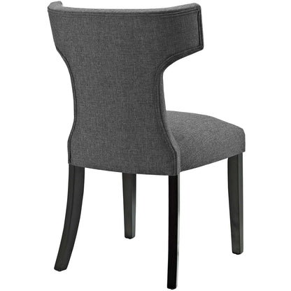 home office desk chairs | CasaFoyer Curve Dining Side Chair | Elegant Design | Nailhead Trim | High-Density Foam Cushioning | Soft Polyester Upholstery | Tapered Wooden Legs | Non-Marking Foot Caps | Gray | casafoyer.myshopify.com
