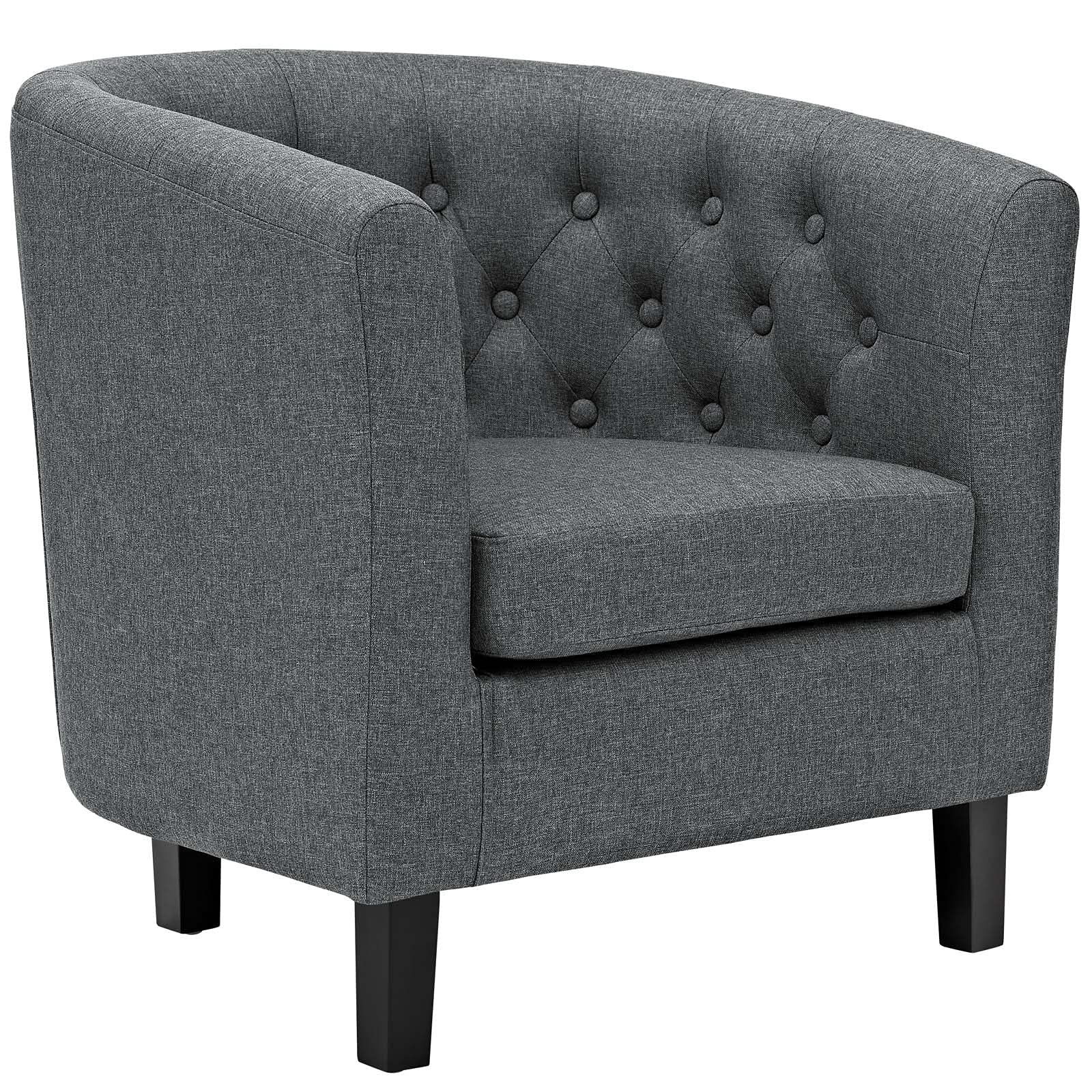 home office desk chairs | CasaFoyer Prospect Armchair | Chesterfield Design | Modern Elegance | Button Tufting | Espresso Stained Legs | Plush Foam Padding | Gray | casafoyer.myshopify.com