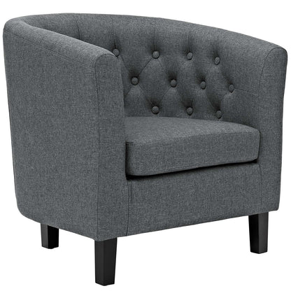 home office desk chairs | CasaFoyer Prospect Armchair | Chesterfield Design | Modern Elegance | Button Tufting | Espresso Stained Legs | Plush Foam Padding | Gray | casafoyer.myshopify.com