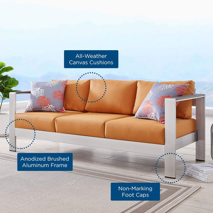 sofas | CasaFoyer Shore Outdoor Patio Aluminum Sofa | Durable | Easy to Clean | 900 lb Weight Capacity | 3-Seater | Stylish & Reliable | casafoyer.myshopify.com