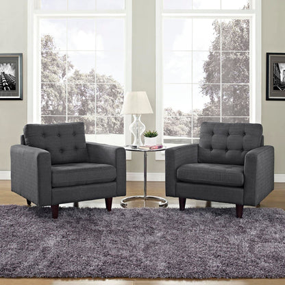 home office desk chairs | CasaFoyer Empress Upholstered Armchair Set of 2 | Exquisite Design | Regal Details | Luxurious Comfort | Gray | casafoyer.myshopify.com