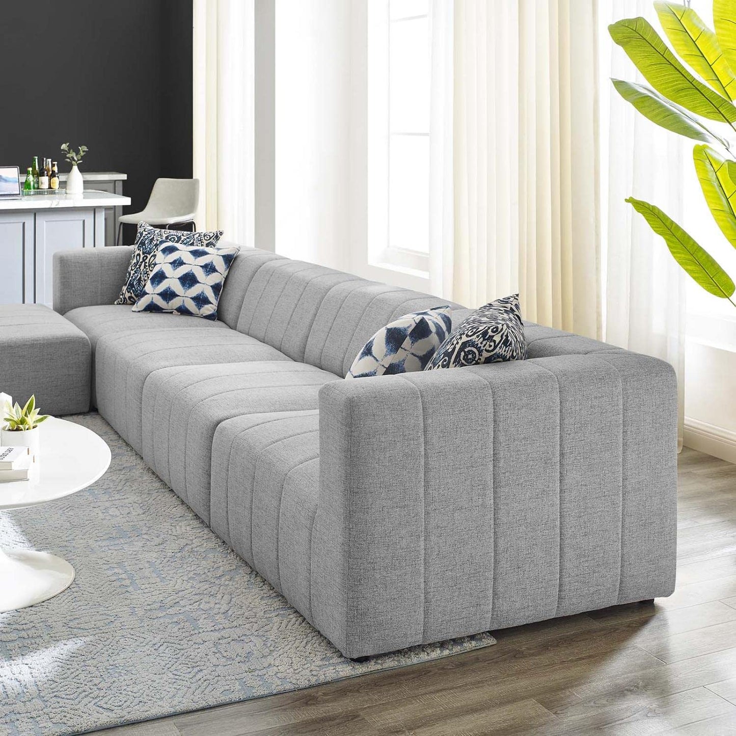 sofas | CasaFoyer Bartlett Upholstered Fabric 5-Piece Sectional Sofa | Retro Modern Style | Dense Foam Padding | Solid Wood Frame | Modular Connectors | Non-Marking Foot Caps | casafoyer.myshopify.com