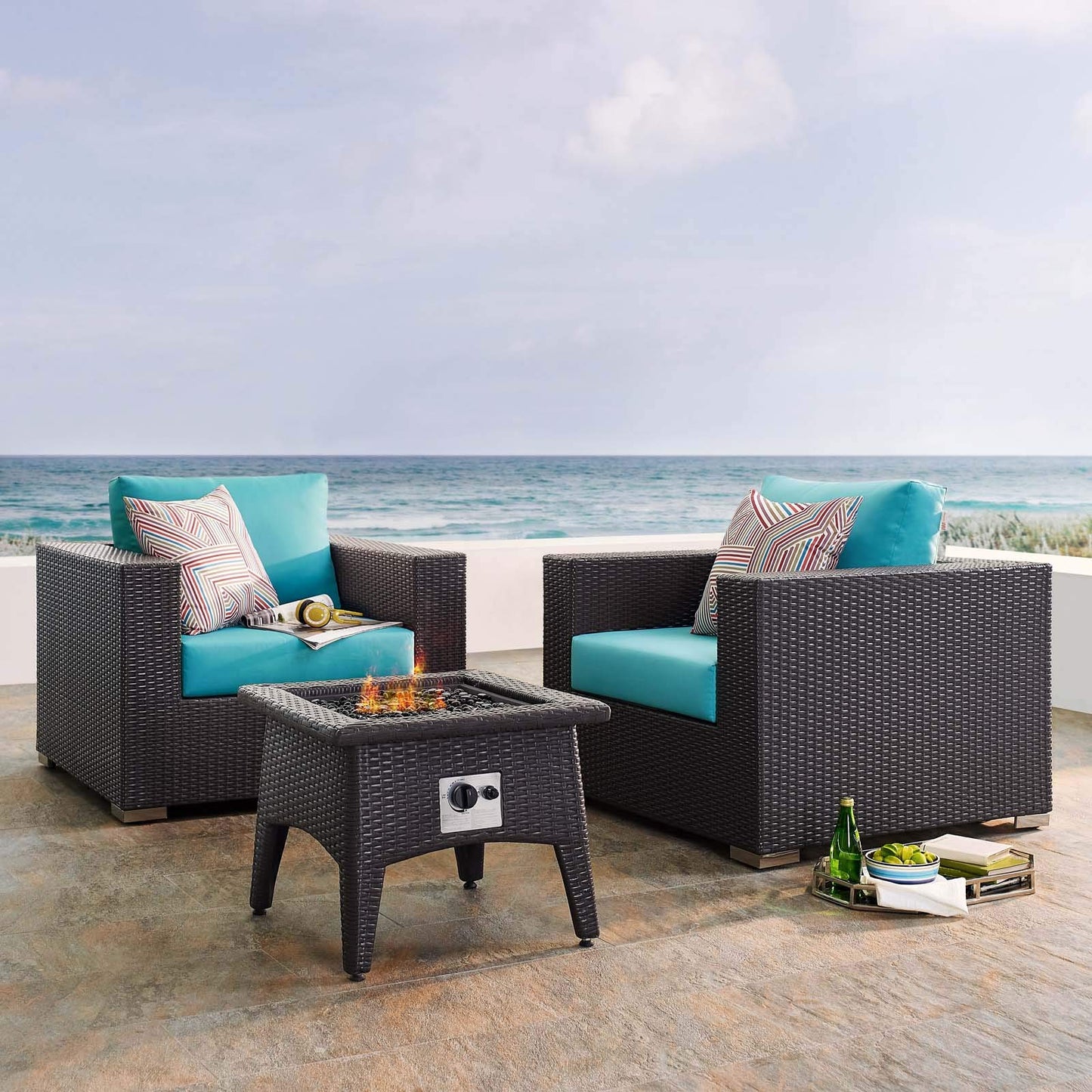 fire pits | Ergode Convene Outdoor Patio Furniture Set | Fire Table | Stylish Aluminum Frames | Water & UV-Resistant Cushions | CSA Certified 40,000 BTU Burner | Perfect for Entertaining & Relaxation | Includes Fire Pit & Armchairs | casafoyer.myshopify.com