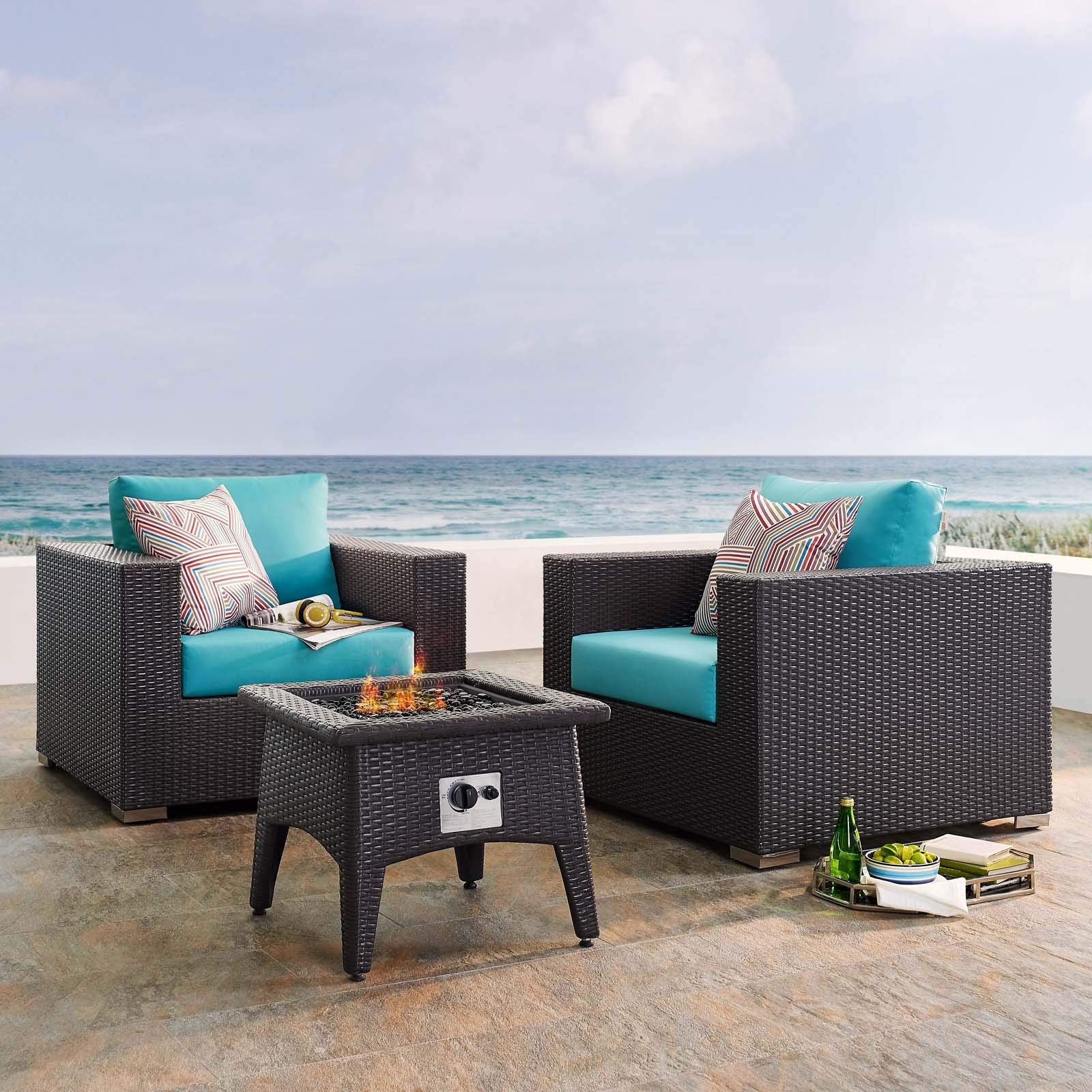 fire pits | Ergode Convene Outdoor Patio Furniture Set | Fire Table | Stylish Aluminum Frames | Water & UV-Resistant Cushions | CSA Certified 40,000 BTU Burner | Perfect for Entertaining & Relaxation | Includes Fire Pit & Armchairs | casafoyer.myshopify.com