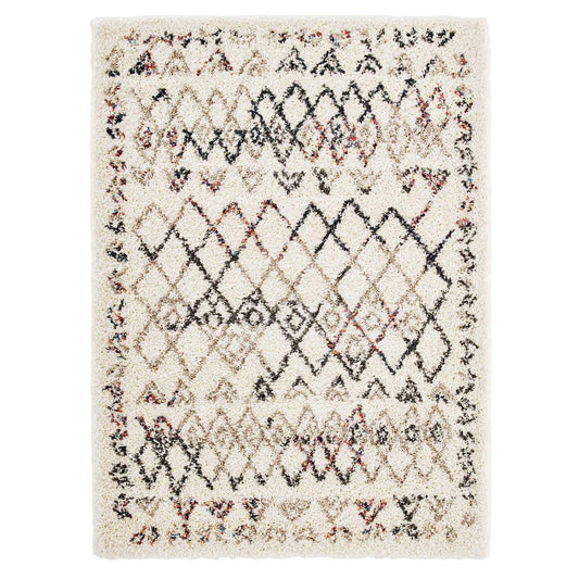 area rugs | CasaFoyer Skadi Rainbow Diamond Shag Area Rug | Multicolor | 5x8 ft | Durable, Non-Shedding, High Density | Plush Shag High Pile Weave | Suitable for Traditional & Contemporary Decors | Protects Floors & Adds Comfort | casafoyer.myshopify.com