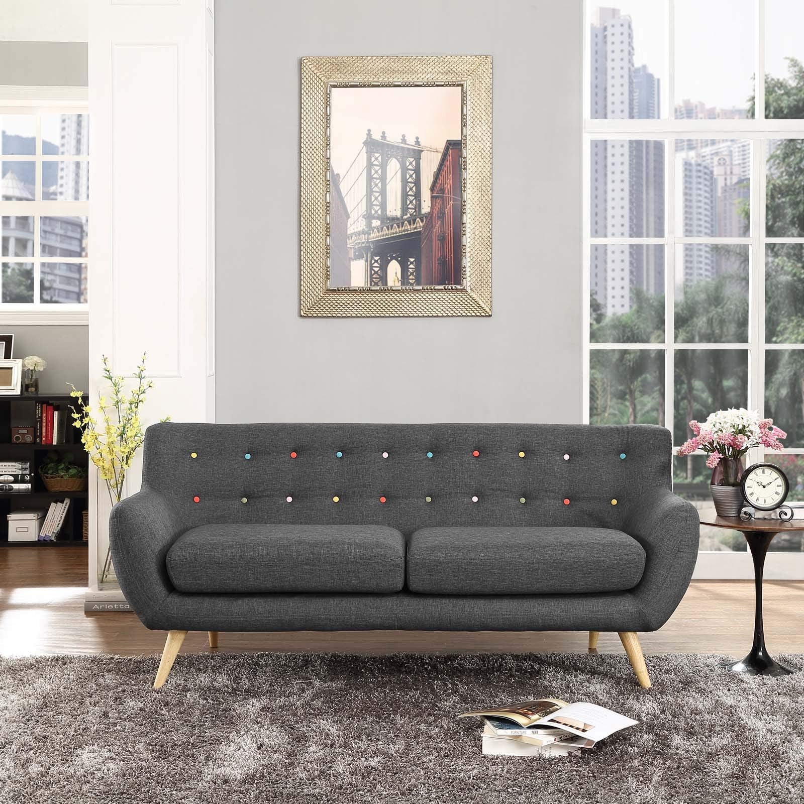 Sofa & chair Sets | Remark Sofa | Luxurious & Comfortable Loveseat | Mid-Century Inspired Design | Polyester Upholstery | Solid Wood Legs | Elevate Your Living Room | casafoyer.myshopify.com