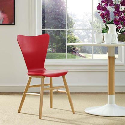 home office desk chairs | CasaFoyer Cascade Dining Chair | Mid-Century Modern Bentwood Design | Flared Back | Beechwood Legs | Suitable for Various Decor Styles | Red | casafoyer.myshopify.com