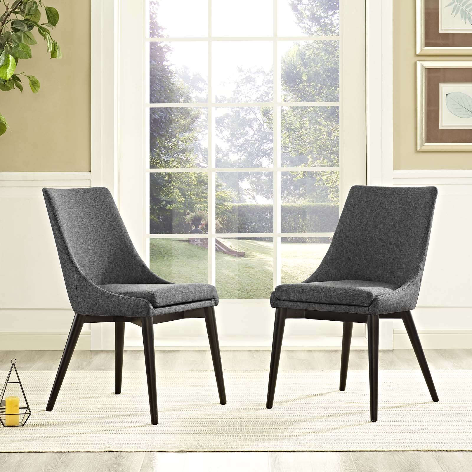 home office desk chairs | CasaFoyer Viscount Side Chair | Elegant Modern Design | Comfortable Foam Padding | Durable Polyester Upholstery | Sleek Black Wood Legs | Set of 2 | casafoyer.myshopify.com