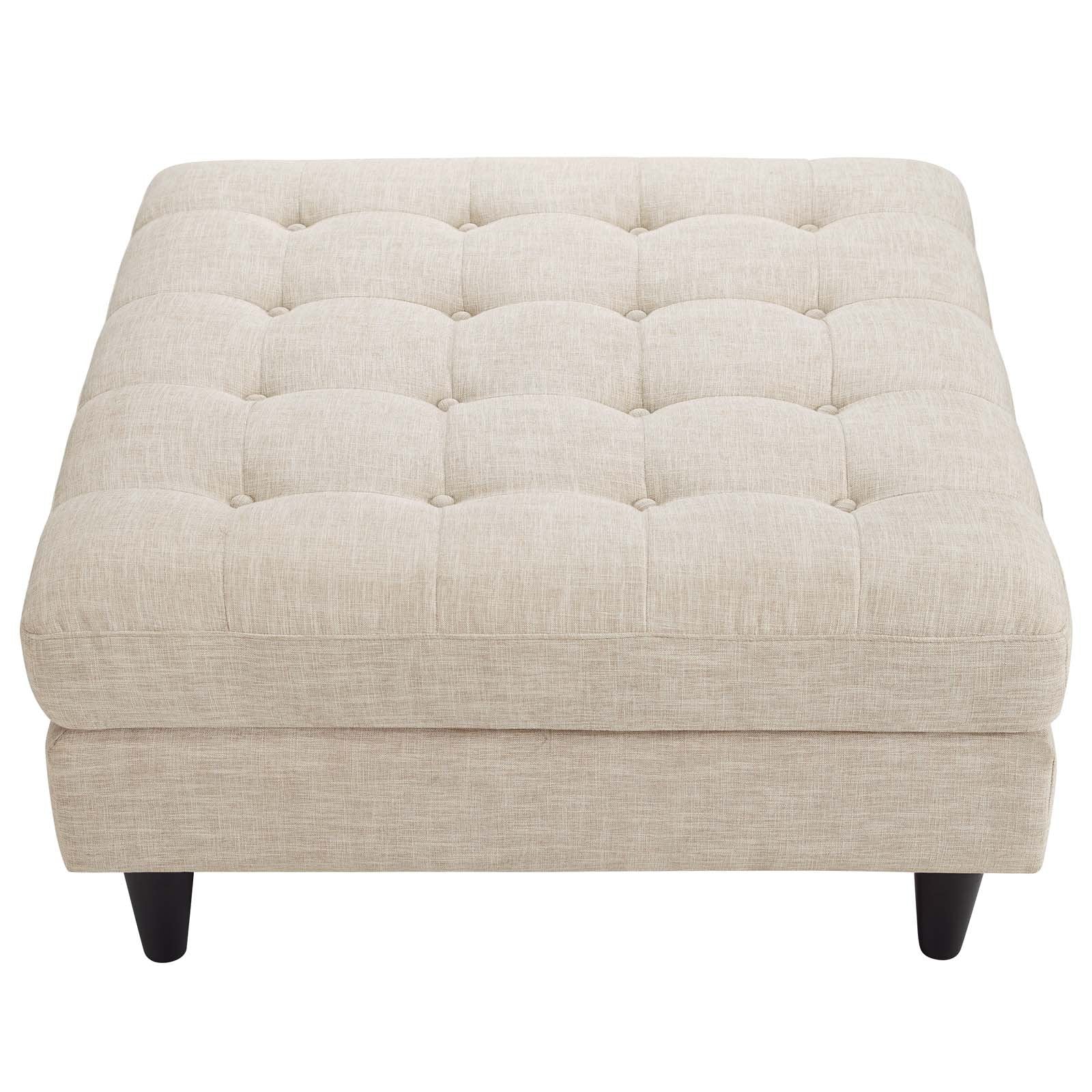 ottomans | CasaFoyer Empress Holistic Furniture Design | Tufted Ottoman with Luxurious Cushions & Elegant Armrests | Black Stained Legs | Scratch-Resistant Glides | Opulent Fabric Upholstery | casafoyer.myshopify.com