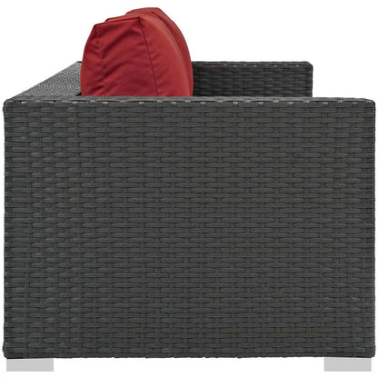 Patio Furniture Sets | Sojourn Outdoor Patio Sofa | Sunbrella Fabric | Synthetic Rattan | UV Protection | Aluminum Frame | Ideal for Patio, Backyard, Poolside | casafoyer.myshopify.com